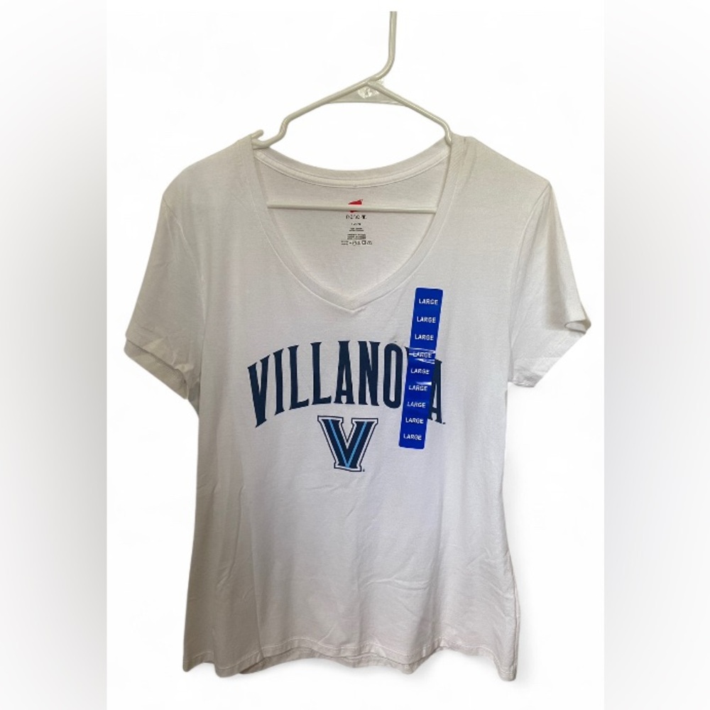 NWT Villanova University Hanes V-Neck Short Sleeve T-Shirt